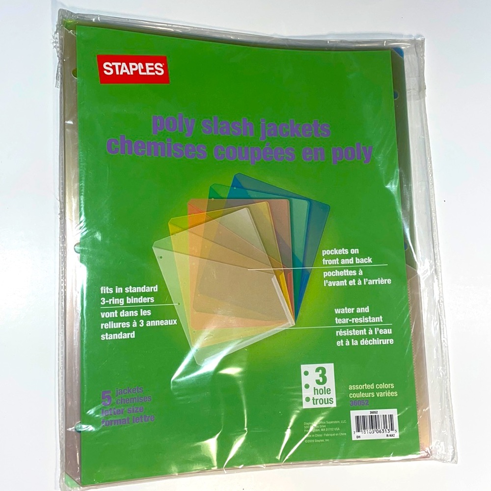 Staples poly binder jackets